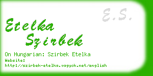 etelka szirbek business card